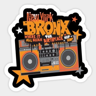 Bronx Hip Hop Roots - Groove to the Beat with this ghettoblaster Sticker